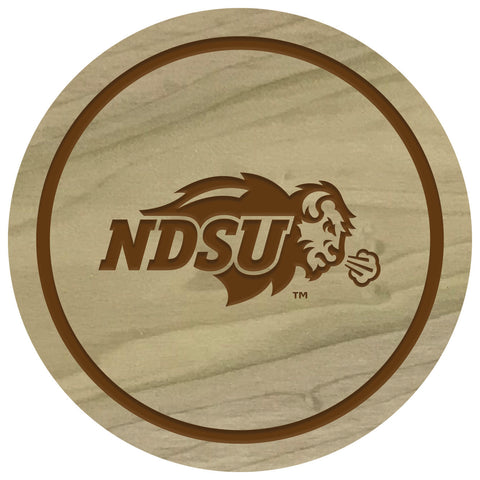 NDSU Bison Wood Coaster Set - One Herd