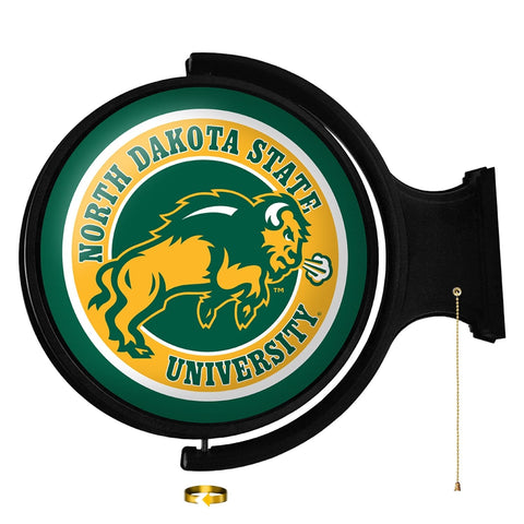 NDSU Bison Charging Round Rotating Lighted Wall Sign