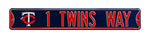 Minnesota Twins Steel Street Sign with Logo-1 TWINS WAY w/ Logo