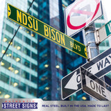 NDSU Steel Street Sign-NDSU BISON BLVD - One Herd