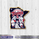 Minnesota Twins Laser Cut Steel Logo Spirit Size-Minnie & Paul