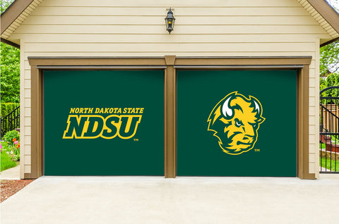 NDSU Bison Split Garage Door Decor - Green
