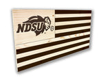 NDSU Bison Laser Etched Wood Flag - Small - One Herd