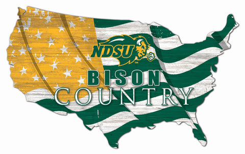 NDSU Bison USA Flag Cutout Sign
