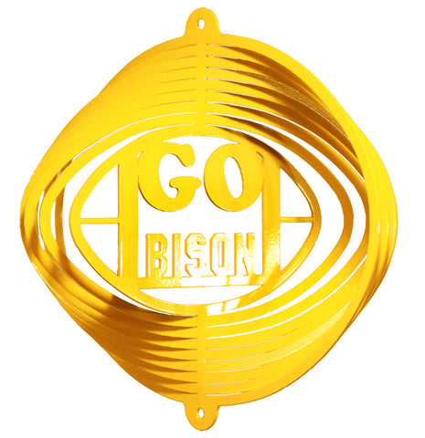 NDSU Gold "Go Bison" Wind Spinner - One Herd