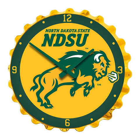 NDSU Bison Charging Bottle Cap Wall Clock